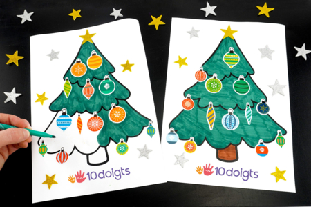 Activite Enfant Collage et Coloriage Noel - Activités manuelles cartes de Noël – 10doigts.fr