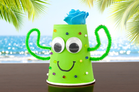 Activite Enfant ETE Cactus Gobelet - Activités manuelles Été – 10doigts.fr