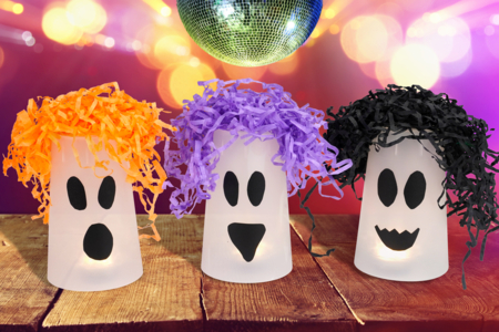 Herbe en frisette de papier : orange, noir, violet - Accessoires créatifs Halloween – 10doigts.fr
