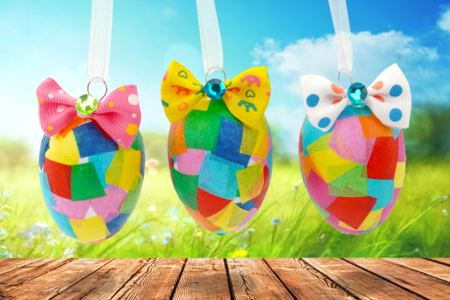 Activite enfant paques papier de soie - Activités manuelles DIY Pâques – 10doigts.fr