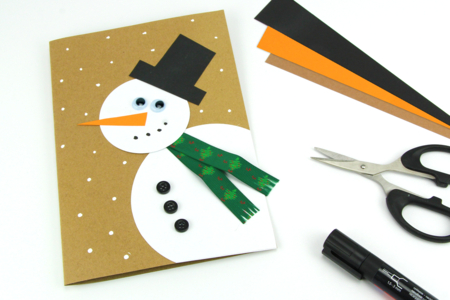 Activité Manuelle Papier Carte Bonhomme de Neige - Activités manuelles carterie – 10doigts.fr