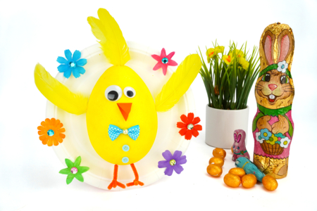 Activité Poussin enfant Assiette carton - Activités manuelles DIY Pâques – 10doigts.fr