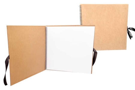 Album kraft carré 30 x 30 cm x 80 pages blanches - Albums et carnets – 10doigts.fr