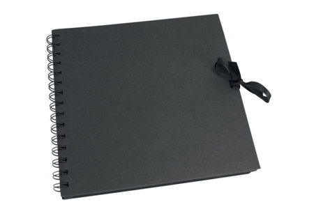 Album Scrapbooking 20 x 20 cm à spirales, feuilles noires 30 pages - Albums et carnets – 10doigts.fr