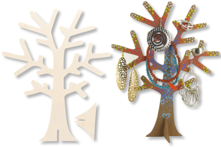 Arbre porte-bijoux en bois - 18 cm - Boîtes et supports à bijoux – 10doigts.fr