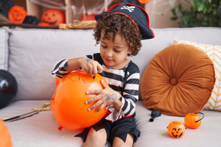 ballons orange halloween déco - Ballons d'halloween – 10doigts.fr