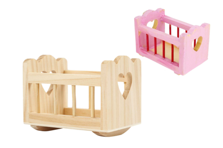 Berceau en bois miniature - Univers Miniature : maison de poupée et miniatures – 10doigts.fr