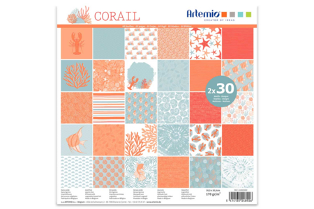Bloc papier Corail, 60 feuilles - Papiers à motifs – 10doigts.fr
