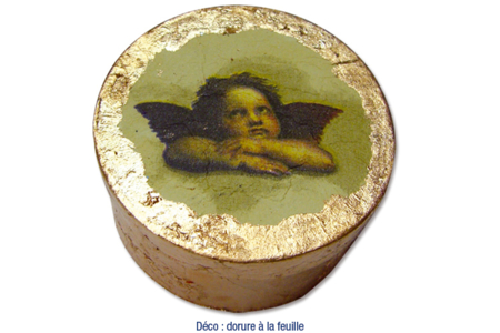 boite ronde feuille d'or - Boîtes en bois – 10doigts.fr