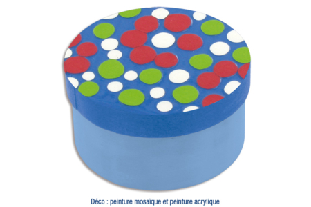 boite ronde gommettes - Boîtes en bois – 10doigts.fr