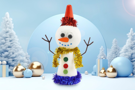 bonhomme de neige noel enfants DIY - Activités manuelles Noël – 10doigts.fr