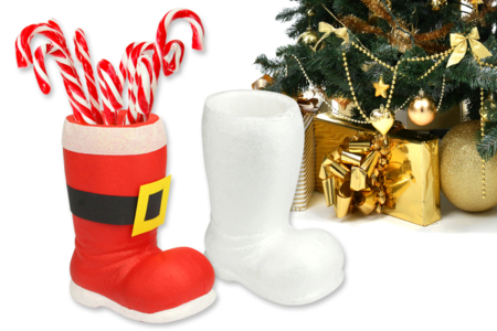 botte pèr enoël polystyrène décoration - Formes de fêtes - Polystyrène – 10doigts.fr