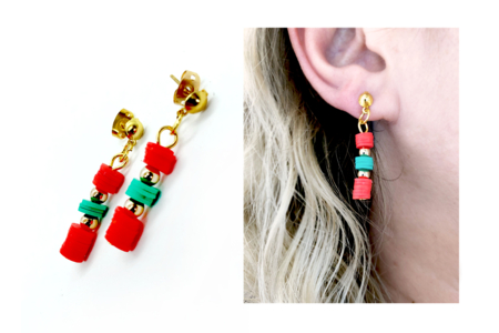 boucle heishi pendantes - Perles Heishi et coquillages – 10doigts.fr