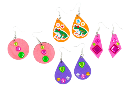 boucles d'oreilles en bois - Porte-clés – 10doigts.fr