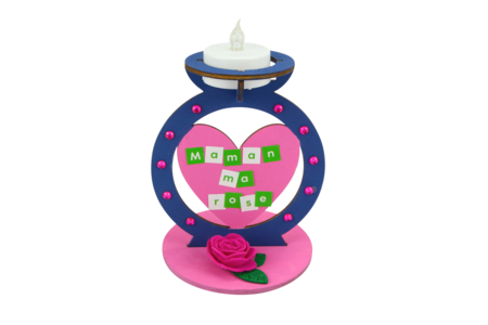 bougeoir coeur et fleurs - Fleurs et feuilles décoratives – 10doigts.fr