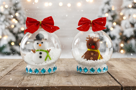 Petits cerfs pompons - 4 pièces - Petites décorations de Noël – 10doigts.fr