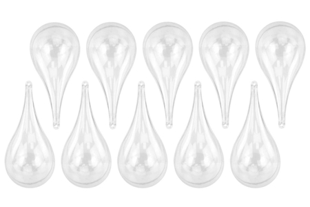 Boule goutte en plastique transparent - 10 pièces - Formes à garnir - Plastique – 10doigts.fr