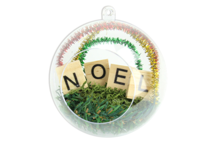 boule mot noel - Objets en bois Noël – 10doigts.fr