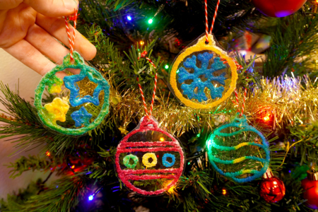 Boule Noel Encre Sel Enfant - Activités manuelles décorations du sapin de Noël – 10doigts.fr