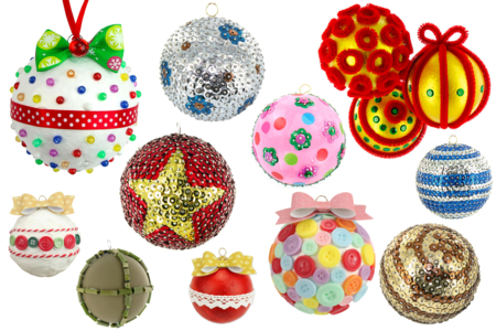 boules de noel en polystyrène - Boules en polystyrène – 10doigts.fr