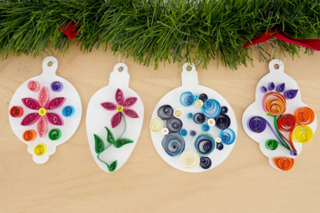 boules noel quilling - Activités manuelles objets décorés – 10doigts.fr
