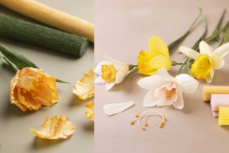 bouquet de fleurs en papier crépon pastel - Fleurs en crépon – 10doigts.fr