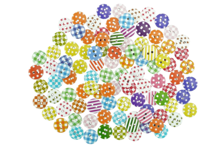 Bouton bois coloré - Boutons – 10doigts.fr