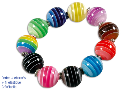 Bracelet perles bayadères - Activités manuelles créations de bijoux – 10doigts.fr