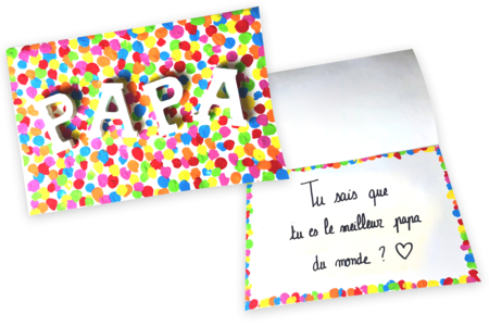 Bricolage carte confettis Papa - Activités manuelles fête des pères – 10doigts.fr