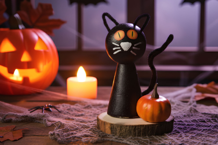 Bricolage Enfant Halloween Chat noir - Activités manuelles Halloween – 10doigts.fr