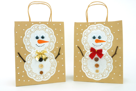 Bricolage Enfant Sachet Noel Bonhomme Neige - Activités manuelles emballages cadeaux créatifs de Noël – 10doigts.fr