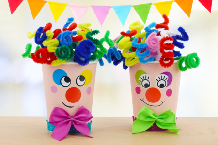 bricolage facile clown DIY enfants - Activités manuelles Carnaval, Mardi gras – 10doigts.fr