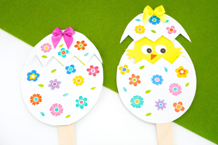 bricolage facile paques poussin enfant - Activités manuelles animaux – 10doigts.fr