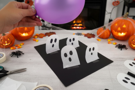 Bricolage Fantôme Ballon Halloween - Activités manuelles Halloween – 10doigts.fr
