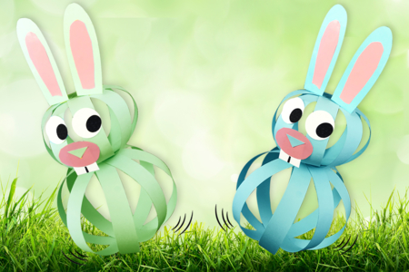 Bricolage Lapin bondissant Papier - Activités manuelles DIY Pâques – 10doigts.fr