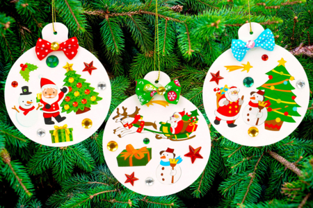 Bricolage Noel Enfant Gommettes Boule - Activités manuelles décorations du sapin de Noël – 10doigts.fr