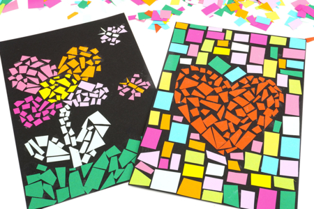 bricolage papier mosaique - Activités manuelles collage, pliage – 10doigts.fr