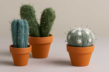 cactus en laine cardée - Feutrage, laine cardée – 10doigts.fr