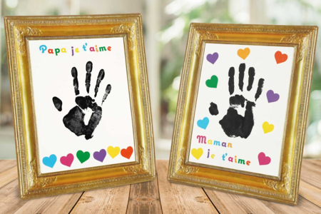 Cadre empreinte main fete parents - Kits fête des parents – 10doigts.fr