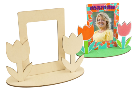 cadre en bois fleurs maman - Cadres photos en bois – 10doigts.fr