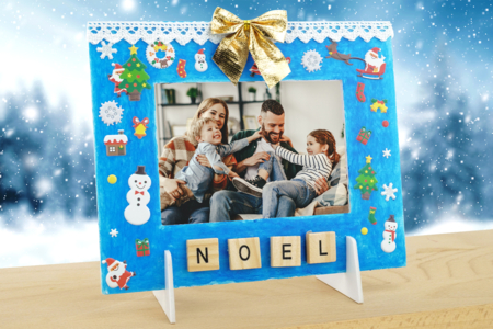 Cadre Noel Enfant Stickers - Activités manuelles bricolages de Noël – 10doigts.fr