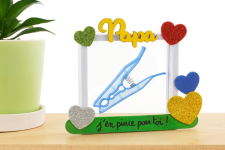 cadre papa j'en pince pour toi - Activités manuelles fête des pères – 10doigts.fr