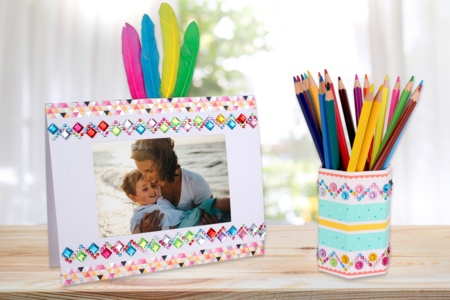 cadre pot crayons cadeau fête des mères enfants - Activités manuelles fête des mères – 10doigts.fr