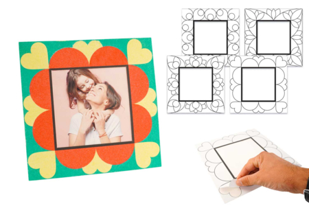 Cadres carrés à sabler - 4 pièces - Cadres photos à décorer – 10doigts.fr