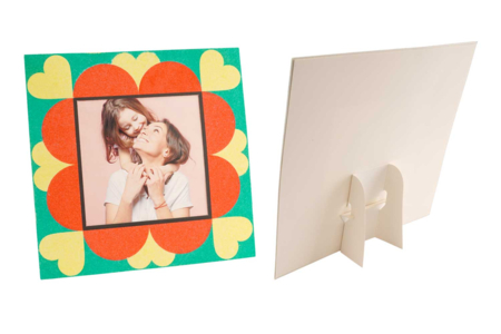 Cadres carrés à sabler avec chevalet - Cadres photos à décorer – 10doigts.fr