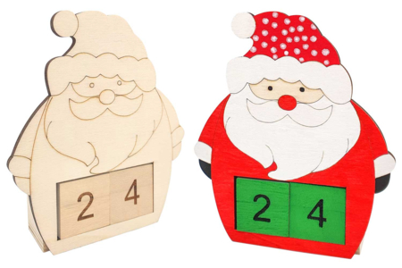 Calendrier avent Père Noël Bois - Calendriers de l'Avent – 10doigts.fr