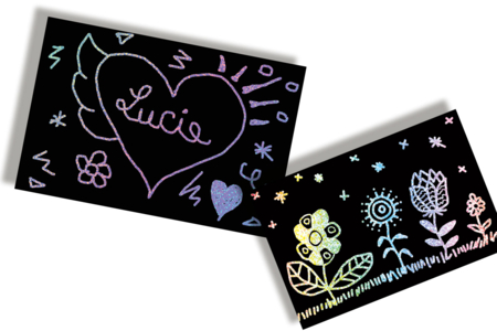 carte à gratter brillante paillettes - Cartes à gratter, à poinçonner – 10doigts.fr