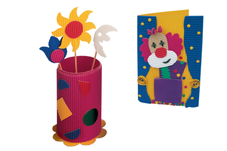 carte et pot à crayon en carton - Carton ondulé – 10doigts.fr