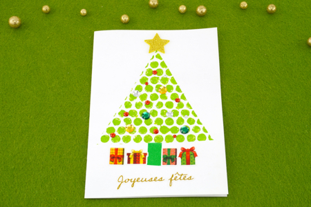carte papier bulle sapin noel voeux - Activités manuelles cartes de Noël – 10doigts.fr