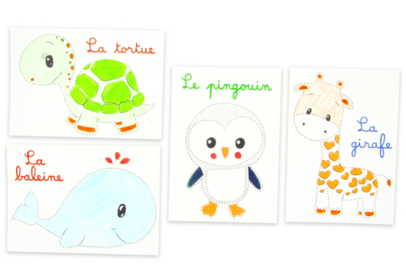 cartes à poinçonner animaux mignon - Cartes à gratter, à poinçonner – 10doigts.fr
